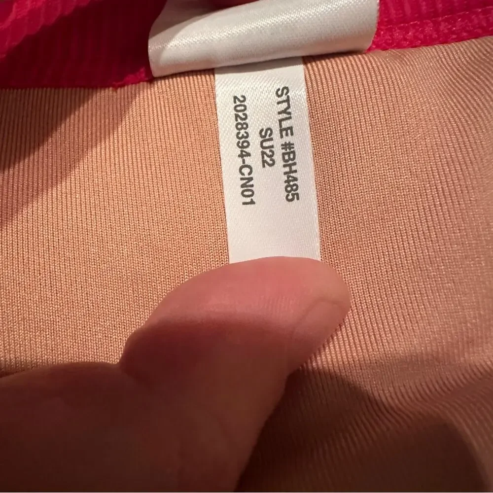J. Crew Hot Pink‎ Ribbed-Trim Hipster Full-Coverage Bikini Swim Bottom Sz XL NEW